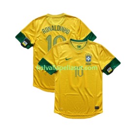 Jalkapallo Pelipaidat/Peliasut Brasilia RONALDINHO 10 2012 Retro Kotipaita Lyhythihainen